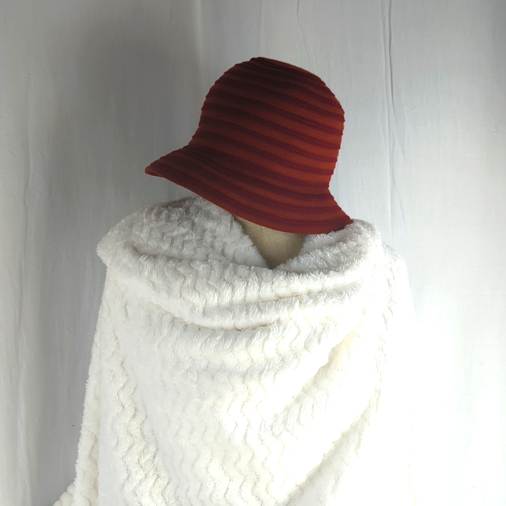 San Francisco Hat Co. Bon Bon Cloche Felt Hat Claret & Pumpkin